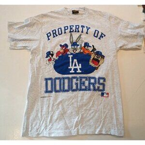 Vintage Los Angeles Dodgers Looney Tunes Gray T Shirt